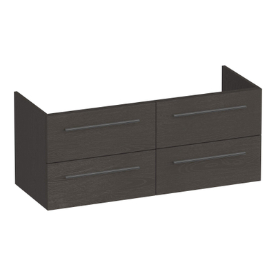 BRAUER Trust wastafelonderkast 120 excl. opbouwgrepen 4 softclose lades en 2 sifon uitsparingen - Timber Anthracite