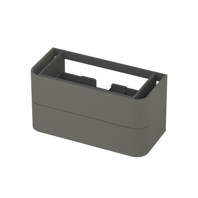 INK Concept R Wastafelonderkast - 100x45x52cm - 2 lades - opliggende grepen - afgeronde hoeken - MDF lak - mat beton groen