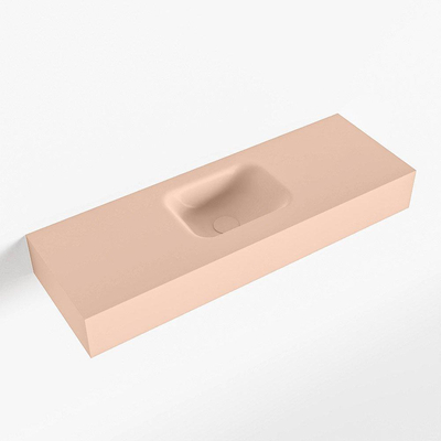 Mondiaz LEX Fontein - 90x30x12cm - wasbak midden - zonder kraangaten - solid surface - Rosee