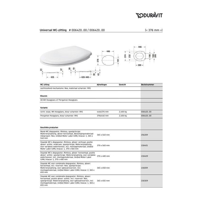 Duravit Duraplus Abattant de WC avec couvercle Blanc