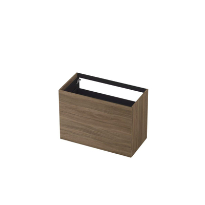 INK Wastafelonderkast - 90x45x65cm - 2 lades - push to open - met rechte opdekfronten - MFC - Zuiver eiken