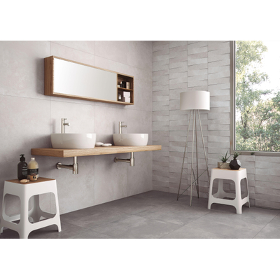 Cifre Ceramica carrelage mural et de sol - 75x75cm - 10.2mm - Carré - rectifié - Aspect béton - Blanc mat