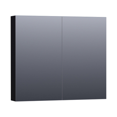 BRAUER Impress Deluxe spiegelkast – 80x70x15 cm – LED-verlichting – Zwart mat