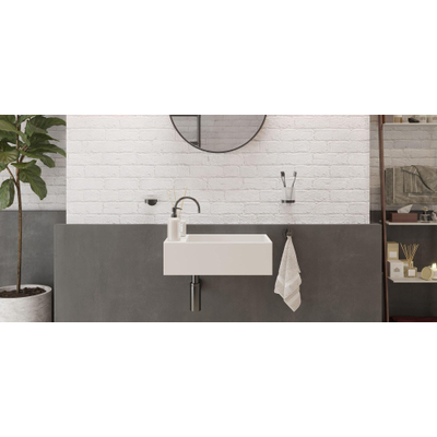 Ideavit Solidcube Lavabo 50x30x15cm rectangulaire 1 trou de robinet 1 cuve Solid surface blanc