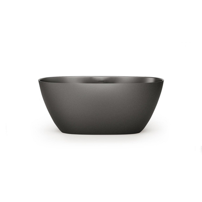 Zeza Element Baignoire îlot - 145x71x60cm - solid surface - gris foncé