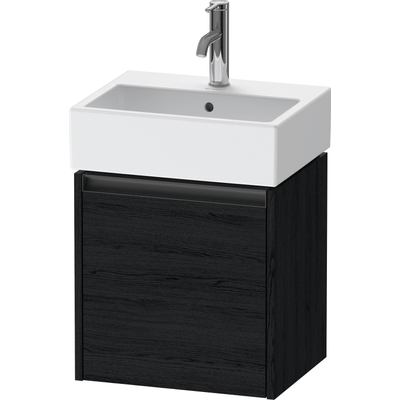 Duravit Ketho 2 meuble sous-lavabo avec 1 porte 43,4x33,8x44cm droite, avec poignée chêne anthracite noir mat
