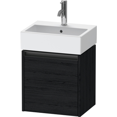 Duravit ketho 2 meuble sous lavabo avec 1 porte 43.4x33.8x44cm gauche, avec poignée chêne anthracite noir mat