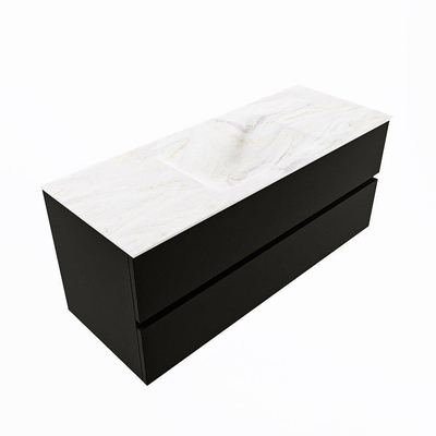 Mondiaz VICA-DLUX ensemble de meuble de salle de bain - 120cm - meuble sous-vasque urban - 2 tiroirs - lavabo encastré cloud milieu - sans trous de robinet - version haute de 60cm - ostra