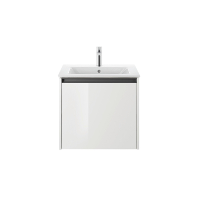 Duravit ketho 2 meuble sous lavabo avec 1 tiroir 61x48x44cm avec poignée anthracite blanc brillant