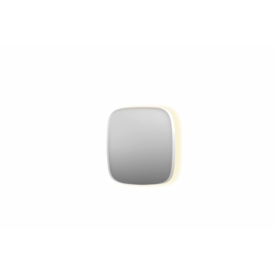 INK SP30 spiegel - 80x4x80cm contour in stalen kader incl indir LED - verwarming - color changing - dimbaar en schakelaar - mat wit