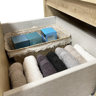 Xellanz Mini meuble bas avec 2 tiroirs 45 cm blanc brillant et lavabo céramique blanc brillant