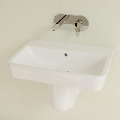 Villeroy & Boch O.novo wastafel - 65x46cm - zonder kraangat - met overloop CeramicPlus - White Alpine (glans wit)