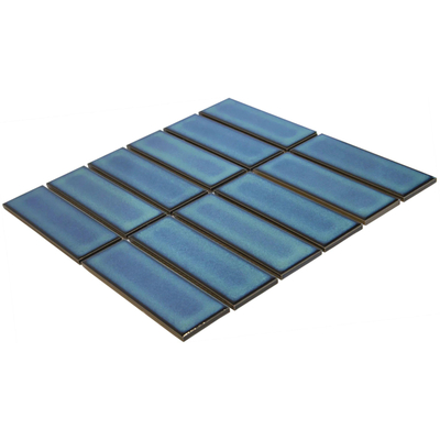 The Mosaic Factory Barcelona carrelage mosaïque - 29.1x29.7cm - carrelage mural - Rectangulaire - Porcelaine Azure Blue speckle Brillant