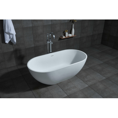 ZEZA Alexia vrijstaand bad - 155x77x52cm - solid surface mat wit