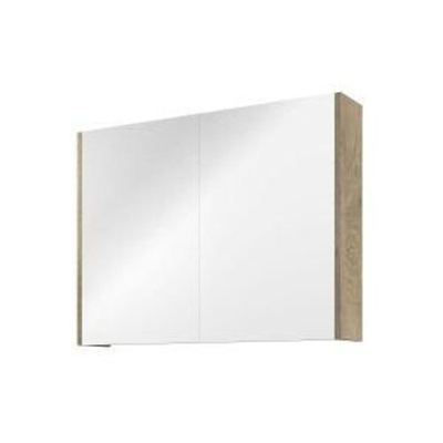 Proline Spiegelkast Comfort met spiegel op plaat aan binnenzijde 2 deuren 80x14x60cm Raw oak