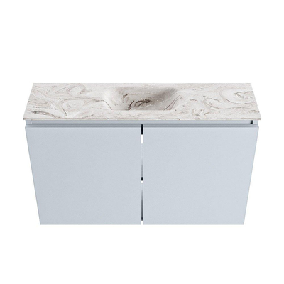 MONDIAZ TURE-DLUX Meuble de toilettes 80 cm Clay. EDEN lavabo Glace position milieu. Sans trou de robinet.