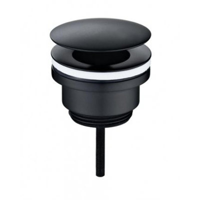 Wiesbaden Fonteinset Rhea S mini met fontein rechts quartz, kraan, sifon en afvoerplug mat zwart