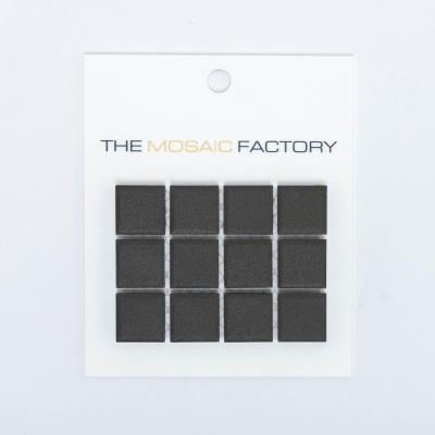ÉCHANTILLON The Mosaic Factory London carreau mosaïque 2,3x2,3x0,6cm carreau mural pour intérieur et extérieur carré porcelaine noir non émaillé
