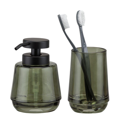 Sealskin Mood Ensemble de salle de bain - Distributeur de savon 380 ml - Gobelet à brosse à dents - Vert