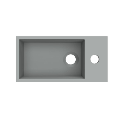 Arcqua Flair lave-mains - 36x18x9cm - marbre de synthèse - 1 trou de robinet - à droite - gris mat