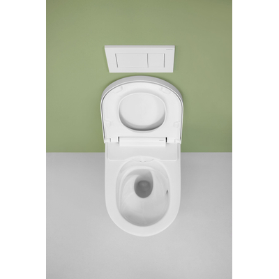 Geberit AquaClean alba douchewc - met wandcloset - diepspoel - met afstandsbediening - 37.5x56.5x40.5cm - met KeraTec - spoelrandloos - glans wit