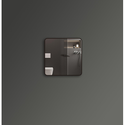 Saniclass Retro Line miroir – carré – 80 x 80 cm – Noir mat