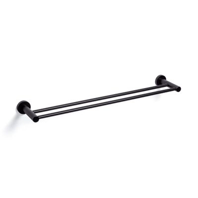 Ozean Eternal Handdoekhouder - dubbel - rond - mat zwart SHOWROOMMODEL