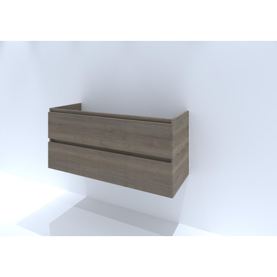 H&R Badmeubelen Infinity Wastafelonderkast - 120x44.8x55cm - 3D-front - 2 lades - greeploos - dubbele sifonuitsparing charleston