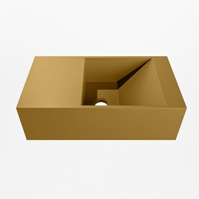 Mondiaz TYNE Lavabo compact - 40x23x12cm - vasque à gauche - sans trous de robinet - solid surface - Oro