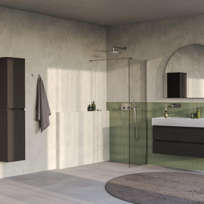 BRAUER Oblivion Inloopdouche - 60x200cm - glascoating - helder glas - Geborsteld RVS PVD