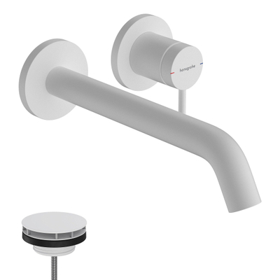 Hansgrohe Tecturis S Mitigeur lavabo encastré - mitigeur - rond - monocommande - bec 22.5 cm - blanc mat