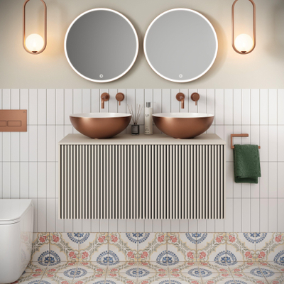 Crosswater Limit Badkamermeubelset - 100x45x45cm - 2 lades - warm stone (beige)