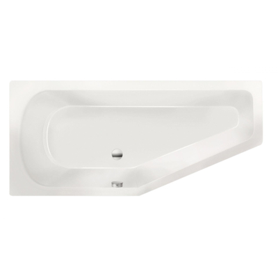 Xenz Lagoon Baignoire d'angle - 170x75x48 - bonde au milieu - gauche - compact - acrylique - blanc