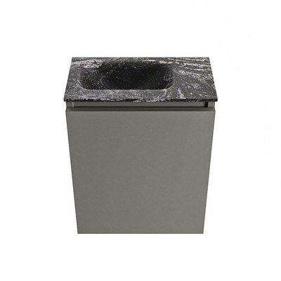 MONDIAZ TURE-DLUX 40cm toiletmeubel Smoke. EDEN wastafel Lava positie links. Met 1 kraangat.