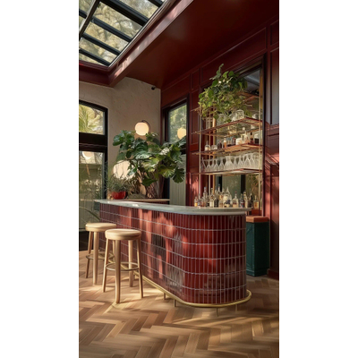 The Mosaic Factory Barcelona mozaïektegel - 29x29cm - 6.5mm - rechthoek - glans deep burgundy (rood)