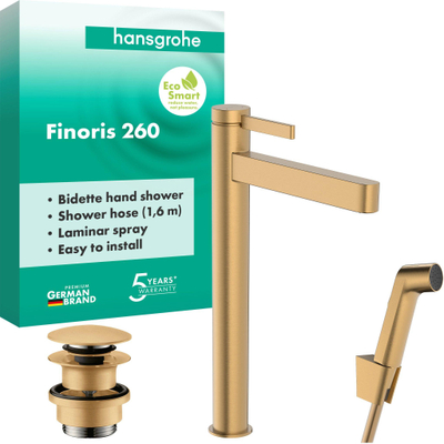 Hansgrohe Finoris wastafelkraan - model 260 - brushed bronze (brons)