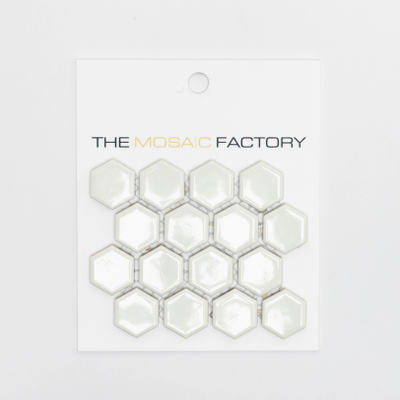 SAMPLE The Mosaic Factory Barcelona Carrelage mosaïque - 2.3x2.6x0.5cm - Carrelage mural - pour intérieur et extérieur hexagonal - céramique - Extra blanc
