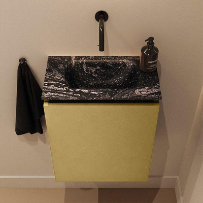 MONDIAZ TURE-DLUX Meuble toilette - 40cm - Oro - EDEN - vasque Lava - position centrale - sans trou de robinet