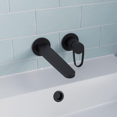 Crosswater Lazo wastafelkraan - inbouw - 2-gats - voorsprong 19.6cm - eengreeps - mat zwart
