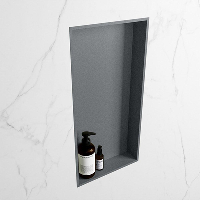 Mondiaz EASY Niche salle de bains - 59.5x8x29.5cm - à encastrer ou à monter - 1 compartiment - Plata | Plata