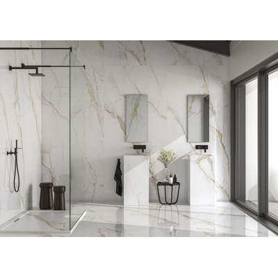 ÉCHANTILLON Terravito Tovaro carreau mural et de sol - 120x120cm - 10.7mm - Carré - rectifié - Aspect pierre naturelle - Blanc brillant