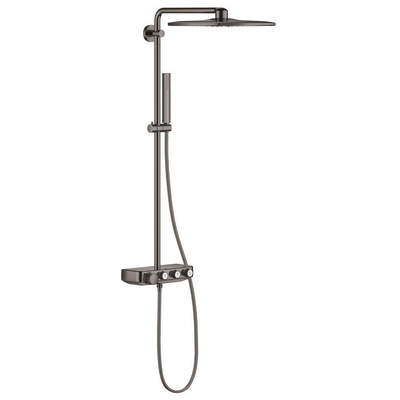 Grohe Euphoria SmartControl Cube Regendoucheset Opbouw - hoofddouche 31cm - hannddouche staaf - hard graphite (antraciet)