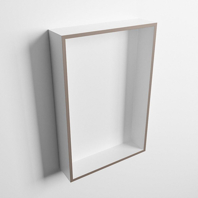 Mondiaz Easy nis 29.5x44.5x8cm voor Inbouw/opbouw 1 open vak Solid surface Talc/Smoke