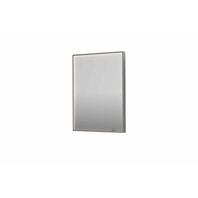 INK SP19 miroir - 60x4x80cm rectangulaire dans cadre en acier incl dir LED - chauffage - changement de couleur - dimmable et interrupteur - inox brossé