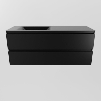 Mondiaz AIVY Ensemble de meuble - 120x45x50cm - 0 trous de robinet - 1 vasque Urban Solid surface - Gauche - 2 tiroirs - avec miroir - MDF Urban