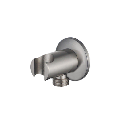 Fortifura Calvi Coude pour flexible de douche avec rosace ronde Inox brossé