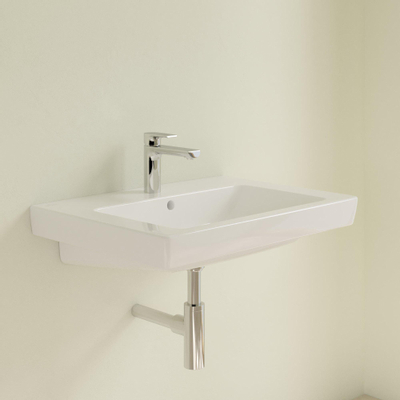 Villeroy & Boch Subway 2.0 wastafel - 65x47cm onderkant - geslepen - 1 kraangat - White Alpine (glans wit)