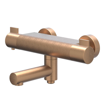 IVY Pact Mitigeur thermostatique de bain apparent - bec de baignoire orientable - inverseur - Cooltouch - Cuivre brossé mat PVD