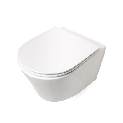 Wiesbaden Vesta hangtoilet – verdekte bevestiging – diepte 52 cm – met Flatline 2.0 softclose zitting – glans wit