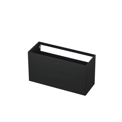 INK Wastafelonderkast - 120x45x65cm - 2 lades - push to open - met rechte opdekfronten - MDF lak - Antraciet mat